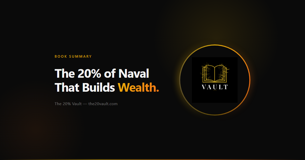 The Almanack of Naval Ravikant: The 20% That Actually Builds Wealth